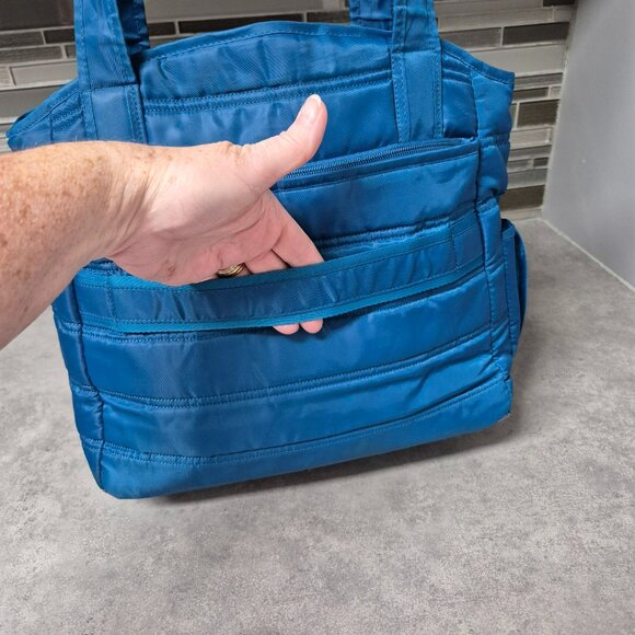 Lug Blue Quilted Travel Bag with Matching Zippered Change Purse - Picture 9 of 16